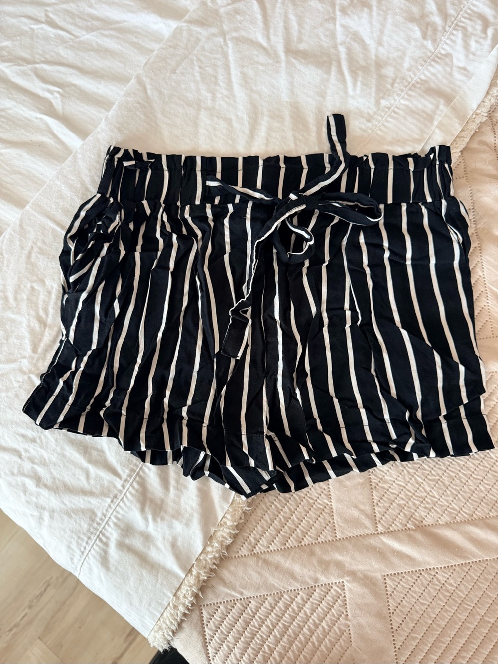 Ambiance Black and White Vertical Stripe Shorts
This includes 7 pair of shorts